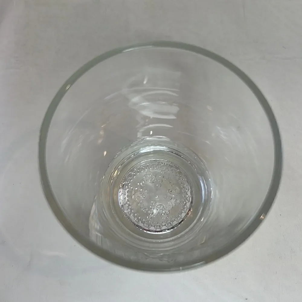 Crown Royal Rocks Glass 8 Oz Embossed Logo 3 1/4 In Round 3 1/2 In Tall Whiskey